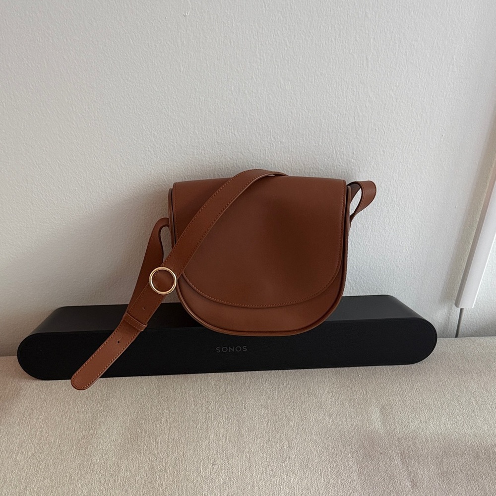 Cuyana Tan Leather Crossbody Bag